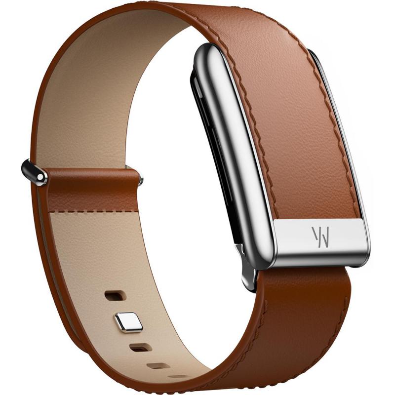 Whoop 5.0 LeatherLuxe Straight Wrist Strap, for WHOOP One/Peak, Genuine Italian Leather, Large Band Size, Chestnut/Cream/Titanium