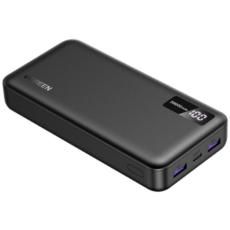 Ugreen PB312 Power Bank 20000 mAh 20W, PD Fast Charging, 20000 mAh, 3 USB (2X USB/1X USB-C), Black — 2