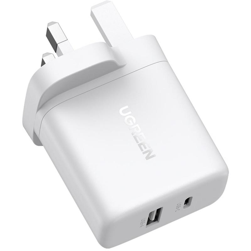 Ugreen X227 USB-C + USB-A 20W PD Charger, USB PD (Power Delivery), 20 Watts, Dual USB (USB-A/USB-C), White — 3