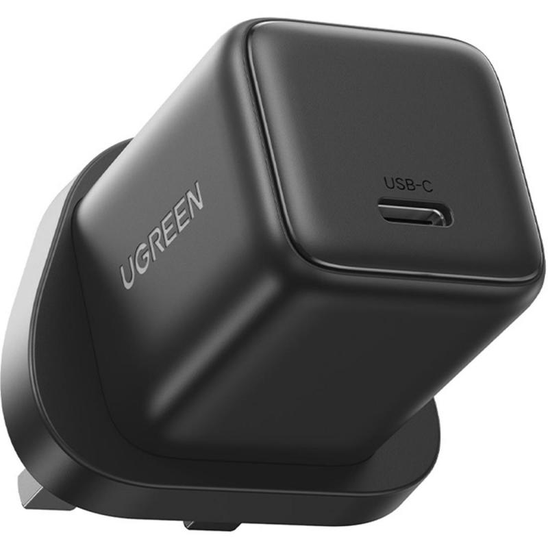 Ugreen X512 20W USB-C GaN Fast Charge, USB PD (Power Delivery), 20 Watts, Single USB-C, Black