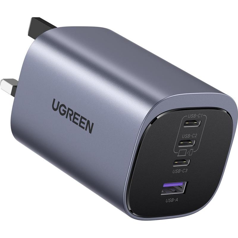 Ugreen Nexode S 4-Port 100W GaN Fast Charger, USB PD (Power Delivery), 100 Watts, 4 USB (3X USB-C/1X USB), Grey — 2