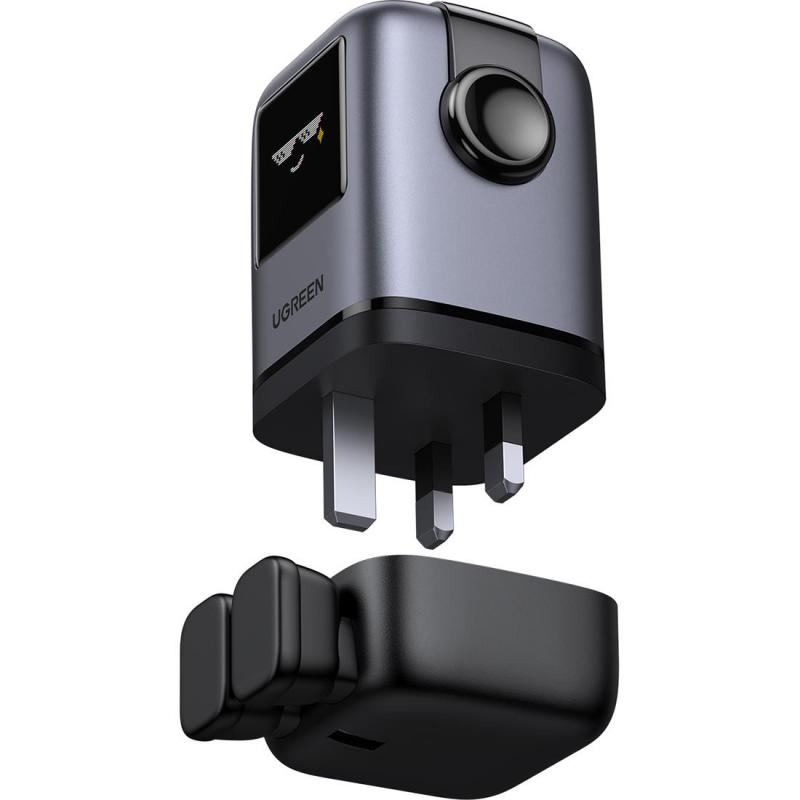 Ugreen Uno 4-Port 100W GaN Fast Charger, USB PD (Power Delivery), 100 Watts, 4 USB (3X USB-C/1X USB), Grey — 3