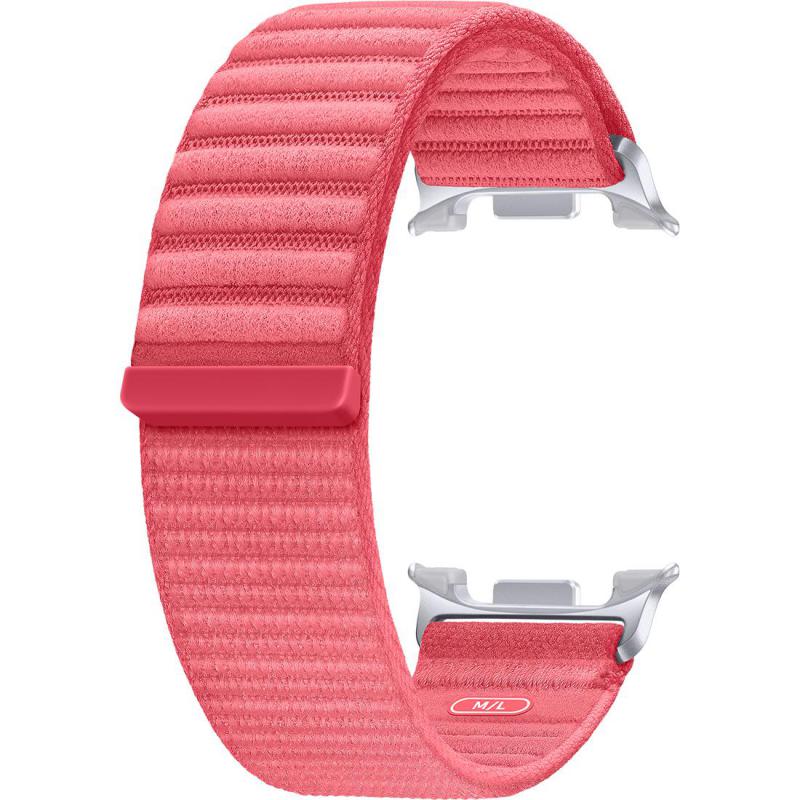 Samsung Fabric Band Wrist Strap, for Samsung Galaxy Watch8 Classic 46/Galaxy Watch8 44/Galaxy Watch8 40, Recycled Content, Nylon/Velcro, Medium/Large Band Size, Red