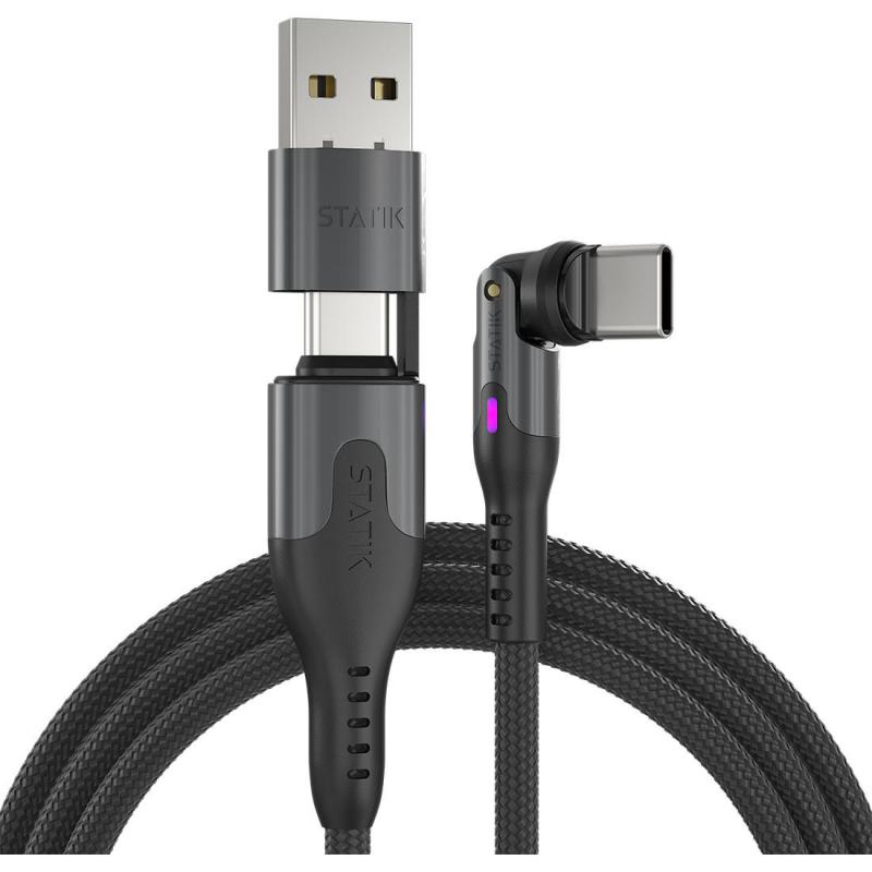STATIK PowerPivot Pro USB-C to USB C Sync & Charge Cable, 1.00 m ( 3.28 ft ), Black