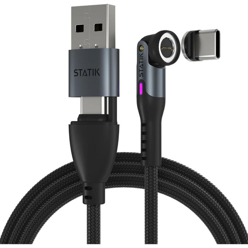 STATIK 360 Pro USB-C to USB C Sync & Charge Cable, 2.00 m ( 6.56 ft ), Black