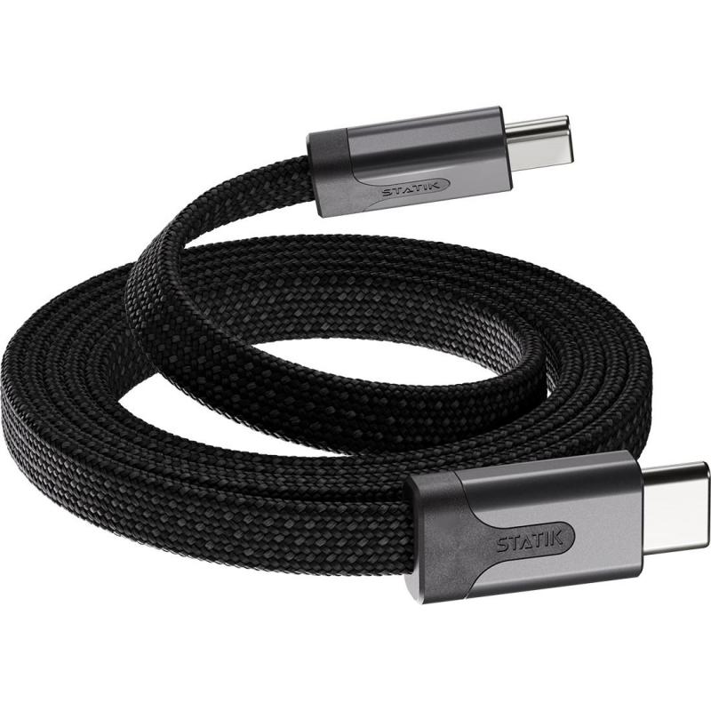 STATIK MagStack Slim Pro USB-C to USB C Sync & Charge Cable, 2.00 m ( 6.56 ft ), Black — 2