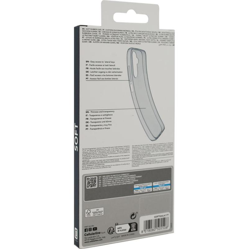 Cellularline Soft Back Cover Mobile Case, for Samsung Galaxy A17 4G/Galaxy A17 5G, Clear — 2