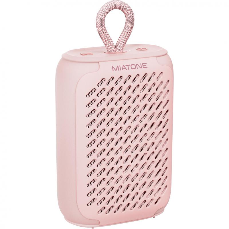 Miatone Q06P Portable Speaker, Bluetooth, up to 12 Hours Playtime, Pink