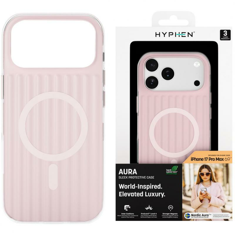 HYPHEN Aura Back Cover Mobile Case with MagSafe, for iPhone 17 Pro Max, Rose Gold