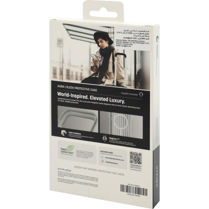 HYPHEN Aura Back Cover Mobile Case with MagSafe, for iPhone 17 Pro Max, Silver — 2