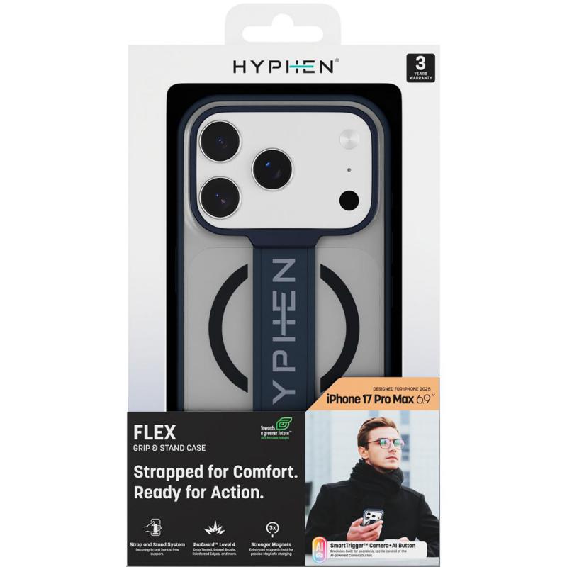 HYPHEN Flex Back Cover Mobile Case with MagSafe, for iPhone 17 Pro Max, Indigo — 3