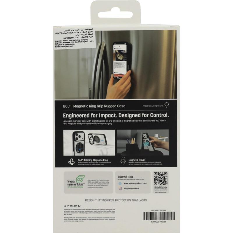 HYPHEN Bolt Back Cover Mobile Case with MagSafe, for iPhone 17 Pro, Black — 2