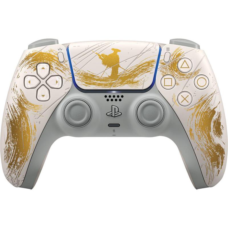 Sony DualSense Ghost of Yotei Limited Edition Controller, Wireless, for PlayStation 5, White/Gold