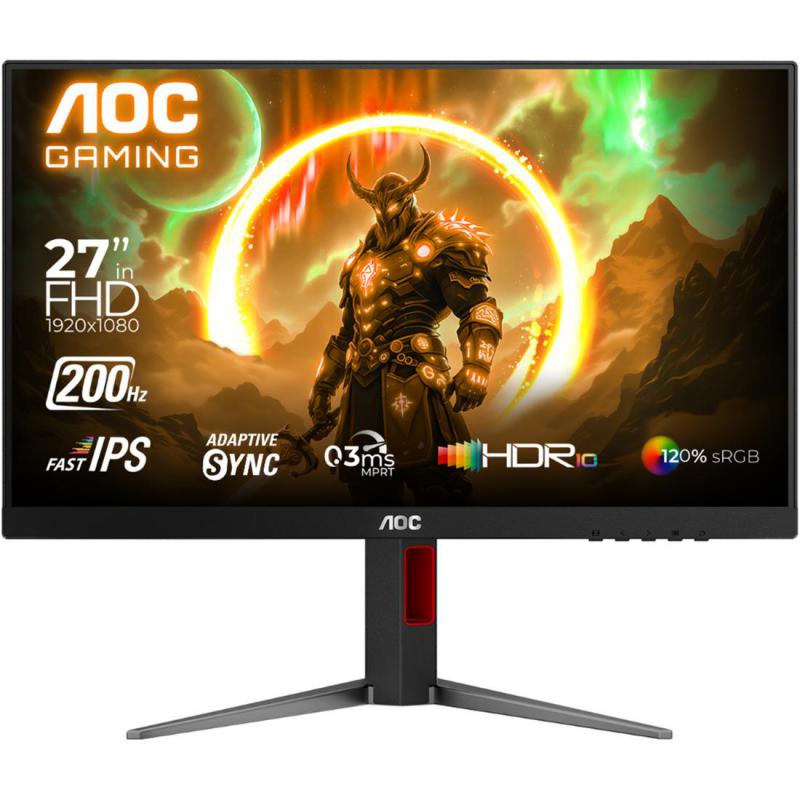 AOC 27G4H 27" Gaming Monitor, FHD (Full HD), 200 Hz, 1ms (GtG), Black/Red