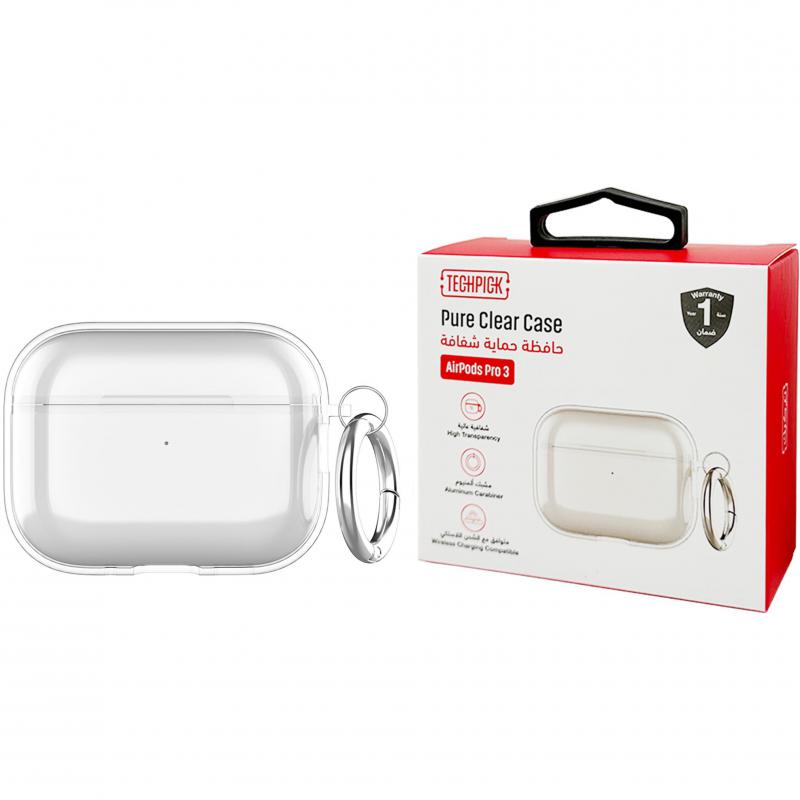 Techpick Pure Clear Earbuds Case, for Apple AirPods Pro 3, Clear