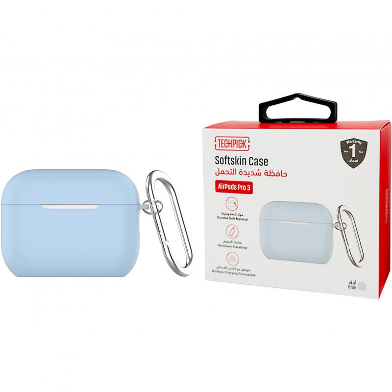 Techpick Softskin Earbuds Case, for Apple AirPods Pro 3, Blue