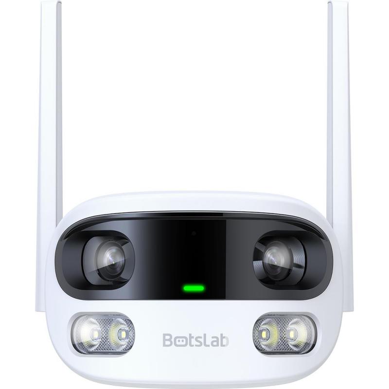 Botslab Outdoor Dual-Lens W302 4 MP Pan & Tilt Wi-Fi Camera 170 Degrees Wide-angle View, Bluetooth/Wi-Fi, White