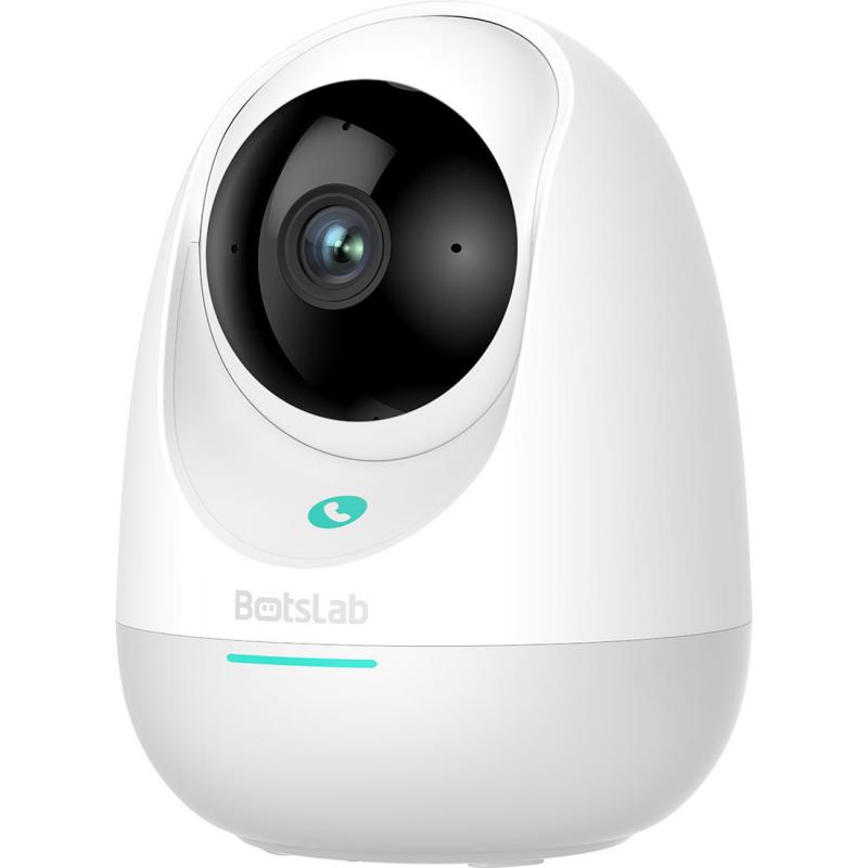 Botslab 2E Pro 3 MP Pan & Tilt Home Security Wi-Fi Camera, Wi-Fi, Works with Amazon Alexa/Google Assistant, White