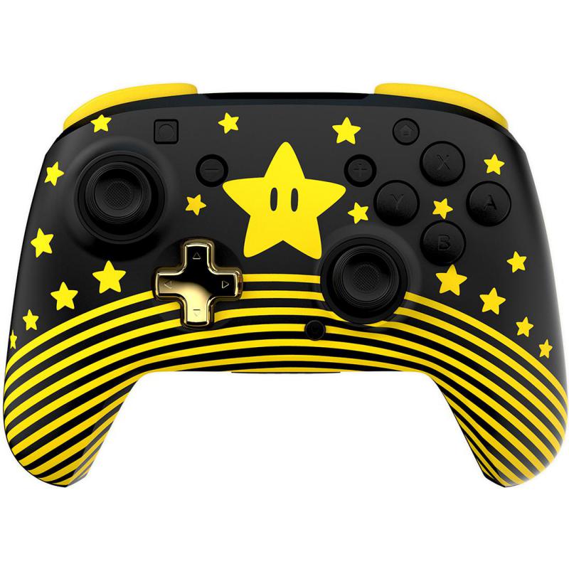 Turtle Beach Rematch Super Mario Star (Glow in the Dark) Controller, Wireless, for Nintendo Switch 2, Black