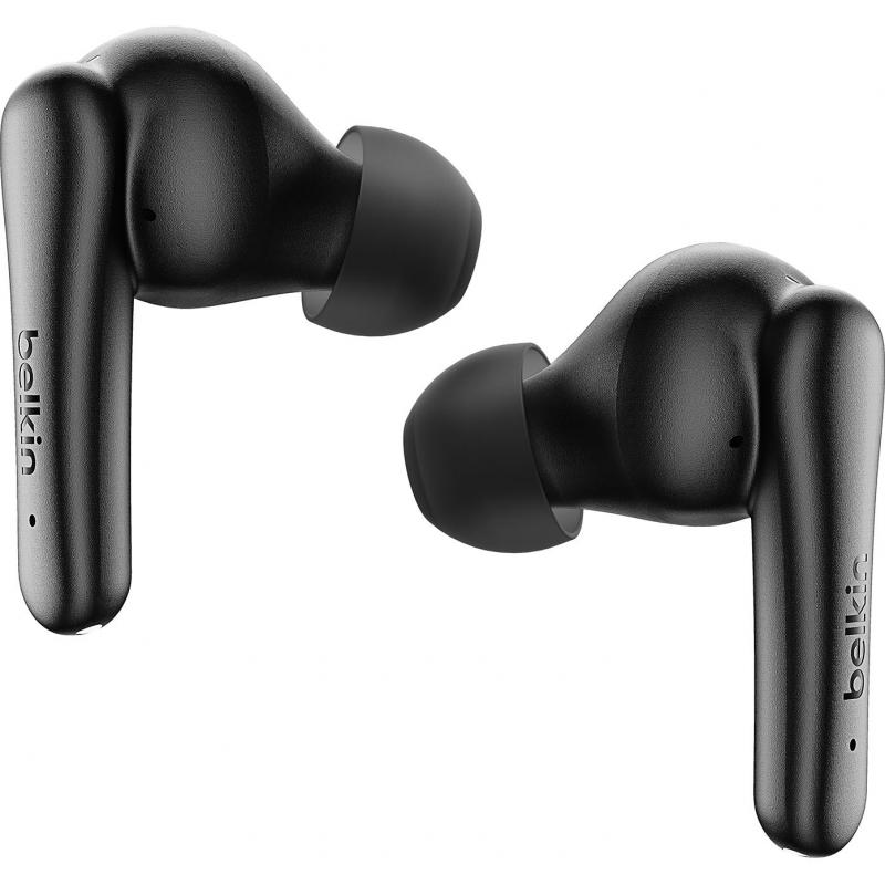 Belkin SoundForm Rhythm Earbuds, Noise Cancelling, Bluetooth, USB-C (Charging), Built-in Microphone, Black