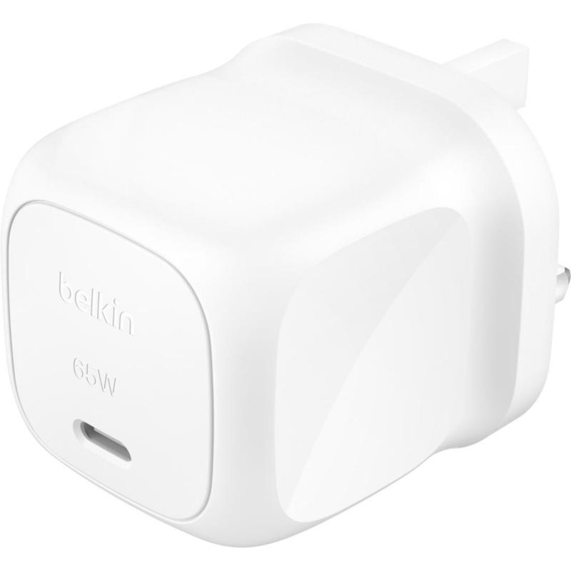 Belkin BoostCharge Compact USB-C Wall Charger, PD 3.1, 65 Watts, Single USB-C (PD), White