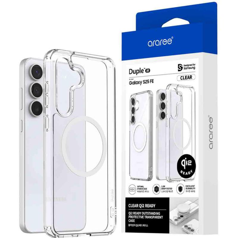 Duple M Back Cover Mobile Case with MagSafe, for Samsung Galaxy S25 FE 5G, Clear