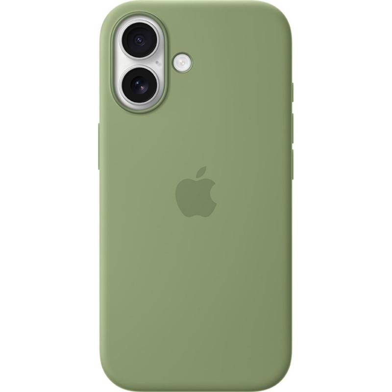 Apple Silicone Back Cover Mobile Case with MagSafe, for iPhone 17, Light Moss