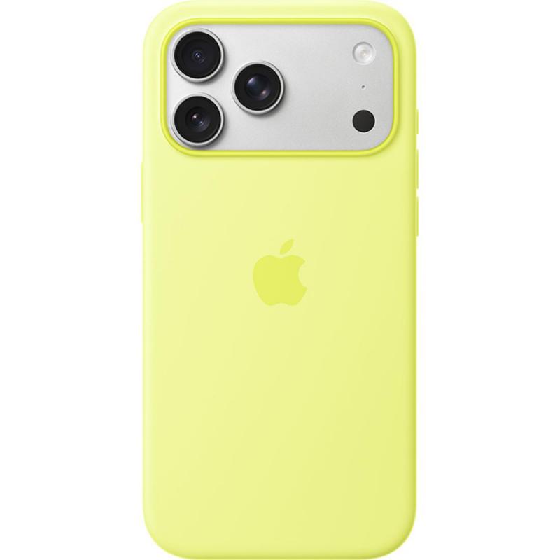Apple Silicone Back Cover Mobile Case with MagSafe, for iPhone 17 Pro, Neon Yellow