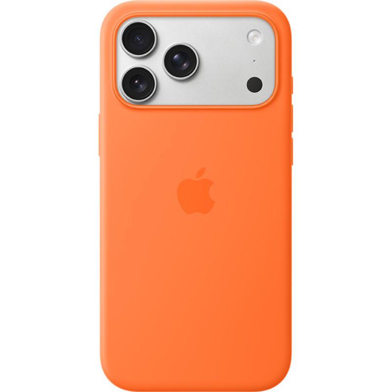 Apple Silicone Back Cover Mobile Case with MagSafe, for iPhone 17 Pro, Orange