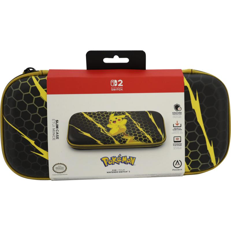 Nacon Pikachu Electric Travel Case Nintendo Switch 2 Gaming Console Case, Black/Yellow
