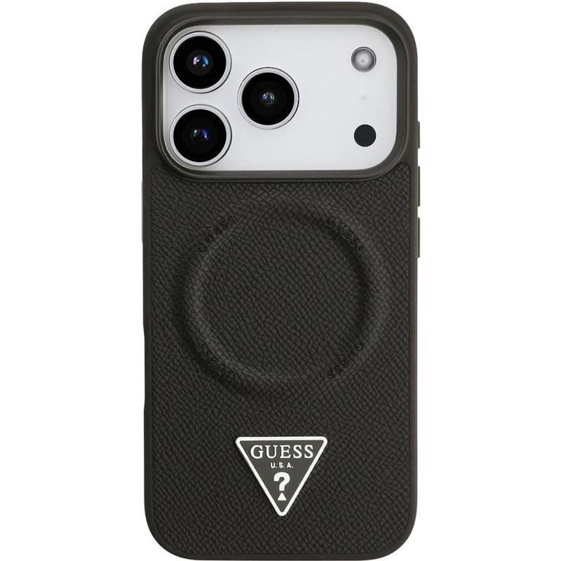 Guess Back Cover Mobile Case with MagSafe, for iPhone 17 Pro, Black