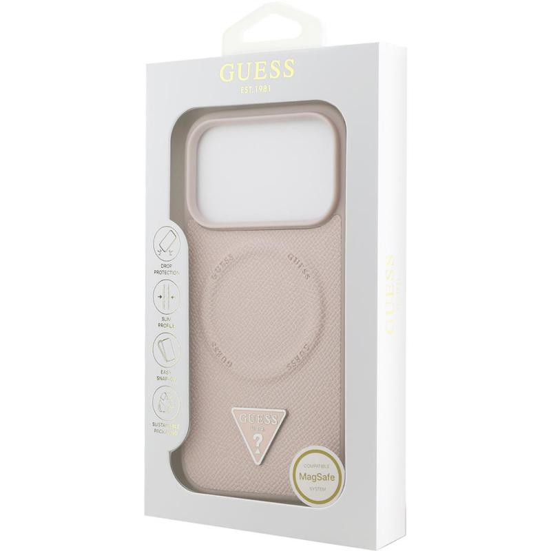 Guess Back Cover Mobile Case with MagSafe, for iPhone 17 Pro, Pink — 3