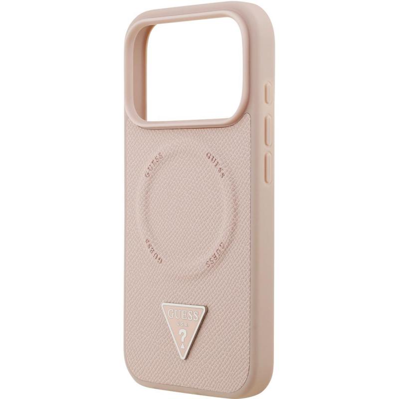 Guess Back Cover Mobile Case with MagSafe, for iPhone 17 Pro, Pink — 2