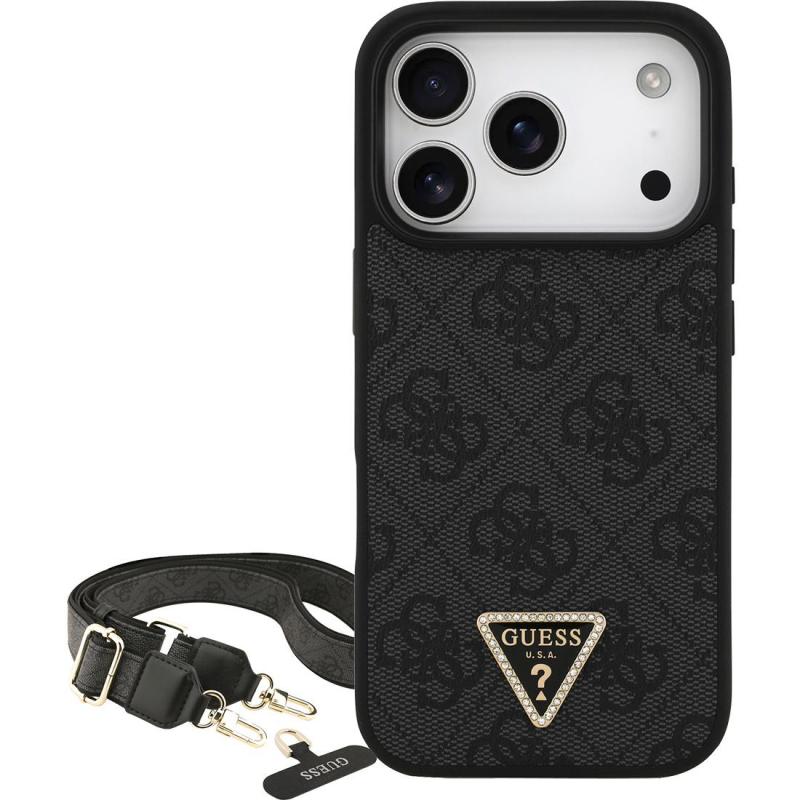 4G PU Leather Back Cover Mobile Case with MagSafe, for iPhone 17 Pro, Black