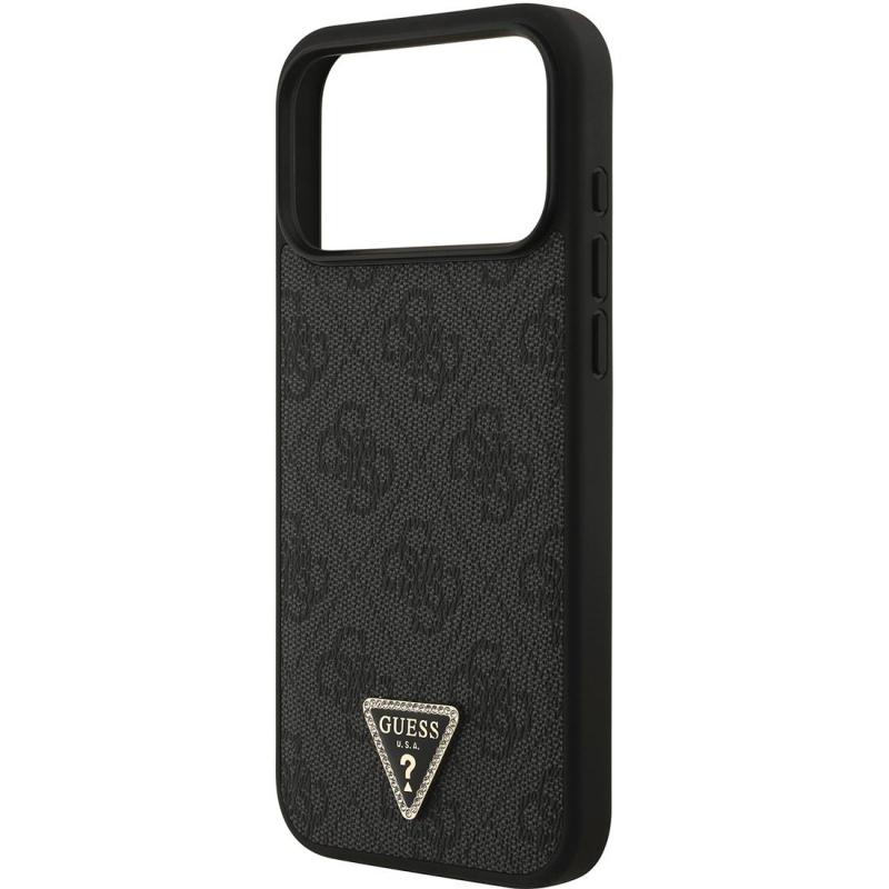 Guess 4G PU Leather Back Cover Mobile Case with MagSafe, for iPhone 17 Pro Max, Black — 2