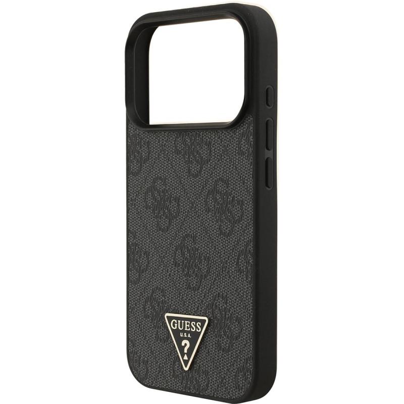 Guess 4G PU Leather Back Cover Mobile Case with MagSafe, for iPhone 17 Pro, Black — 2