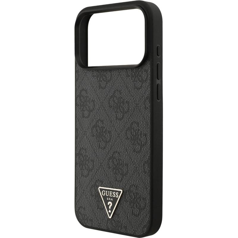 Guess 4G PU Leather Back Cover Mobile Case with MagSafe, for iPhone 17 Pro Max, Black — 2