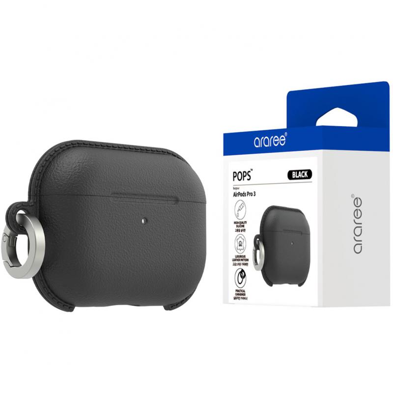 Araree POPS Earbuds Case, for Apple AirPods Pro 3, Black