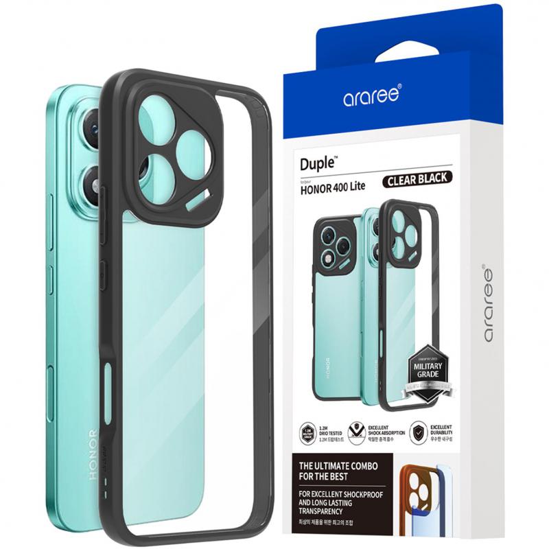 Araree Duple Back Cover Mobile Case, for Honor 400 Lite, Clear/Black