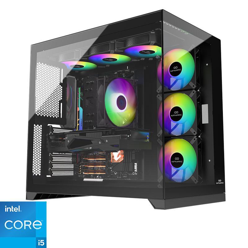 INFINIARC Cube Pro Gaming CPU, Intel Core i5-14400F (14th Gen), 32 GB RAM, NVIDIA GeForce RTX 5060 (8 GB), 1 TB SSD