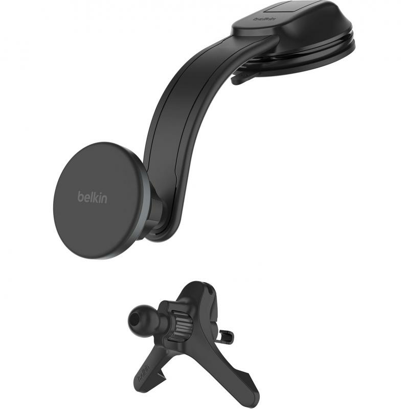 Belkin Magnetic Charging Car Vent and Dash Mount Smartphone Car Accessory, for Most Smartphones with Qi Wireless Charging, Black — 2
