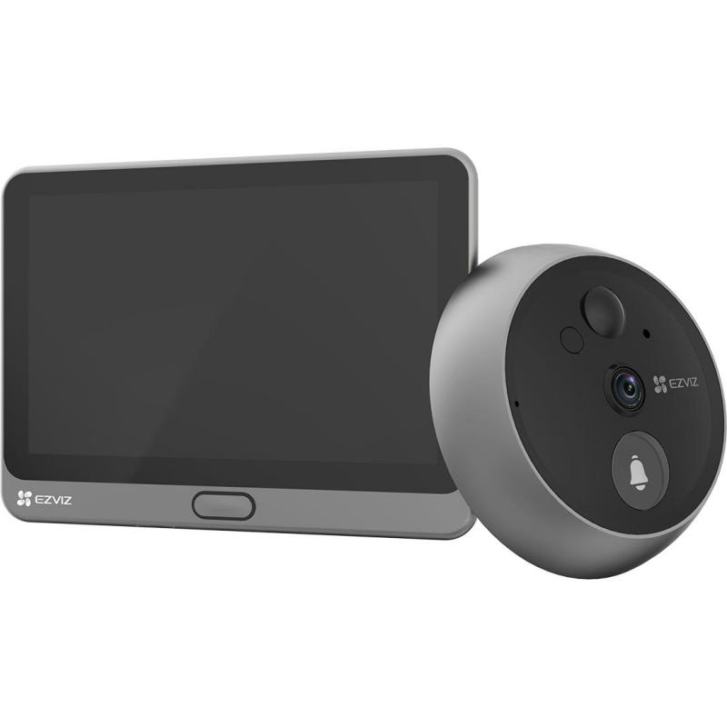 Ezviz CP4 Wire-Free Peephole Doorbell, Wi-Fi, Works with Android/iOS Devices, Grey