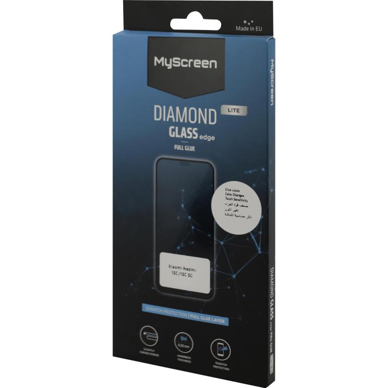 MyScreenPROTECTOR DIAMOND GLASS edge Lite Smartphone Screen Protector, for Honor X5c/X5c Plus, Full Glue, Black