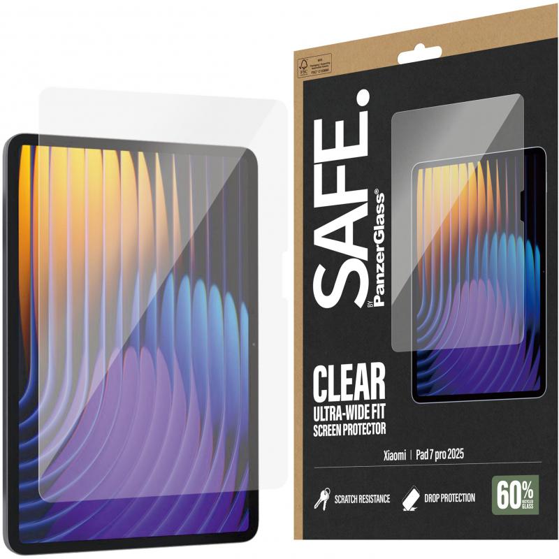 PanzerGlass SAFE Ultra-Wide Fit Tablet Screen Protector, for Xiaomi Pad 7 Pro 11.2", Super+ Glass, Standard Fit