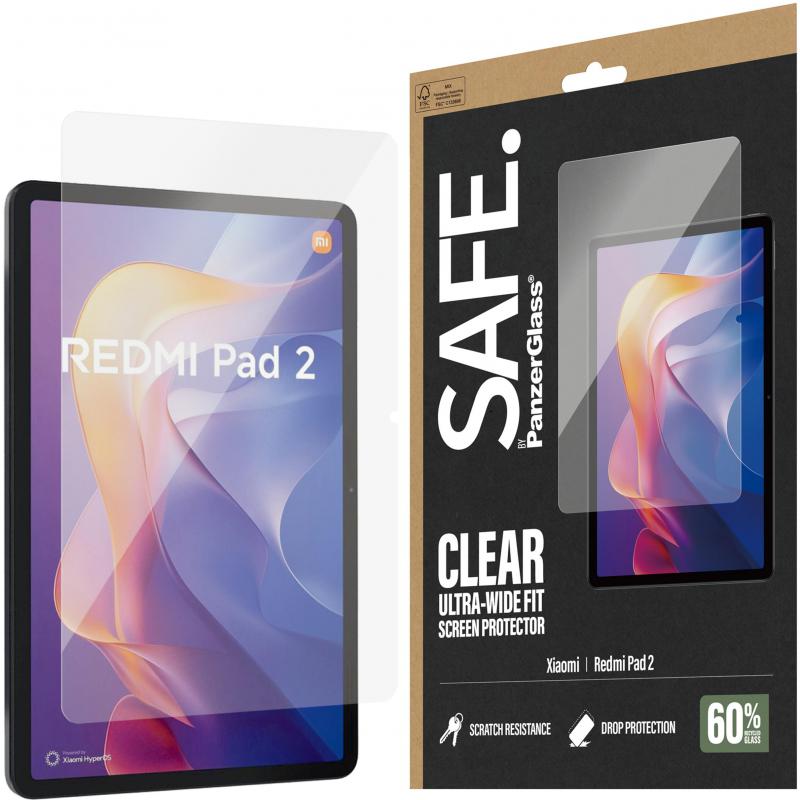 PanzerGlass SAFE Ultra-Wide Fit Tablet Screen Protector, for Xiaomi Redmi Pad 2 11", Super+ Glass, Standard Fit