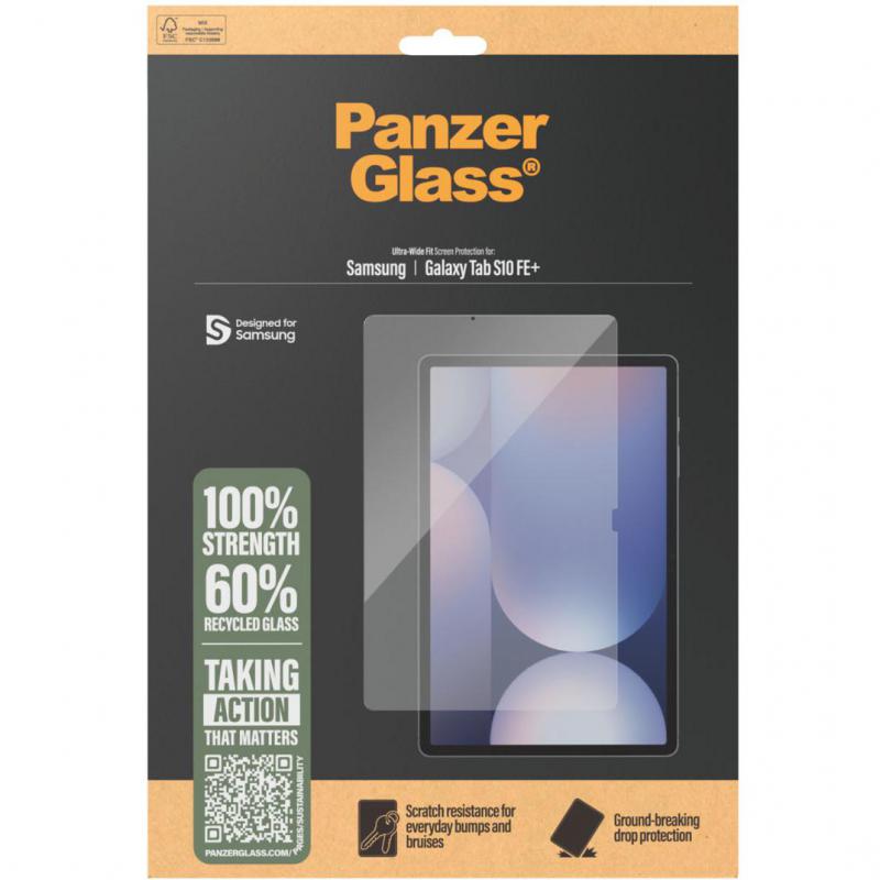 PanzerGlass Ultra-Wide Fit Tablet Screen Protector, for Samsung Galaxy Tab S10 FE+, Super+ Glass, Standard Fit — 2