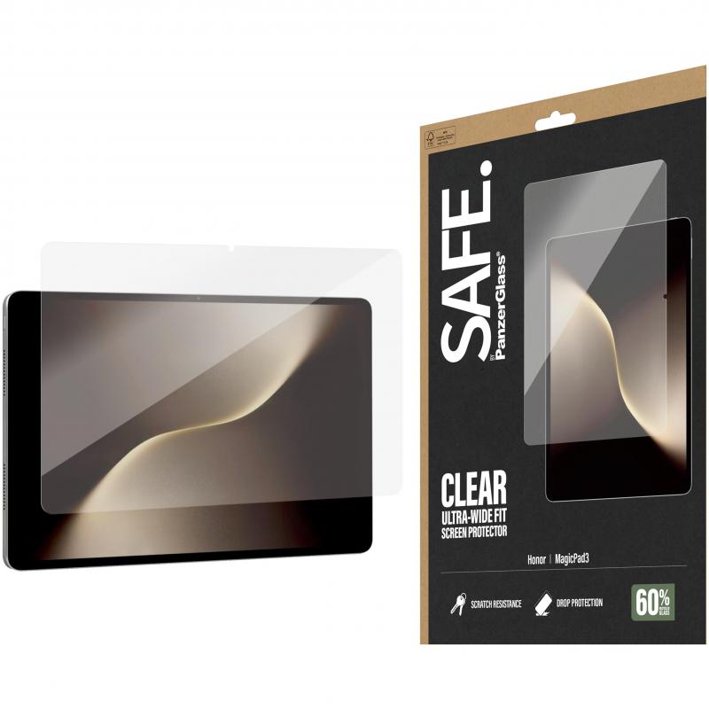 PanzerGlass SAFE Ultra-Wide Fit Tablet Screen Protector, for Honor MagicPad3 13.3", Super+ Glass, Standard Fit