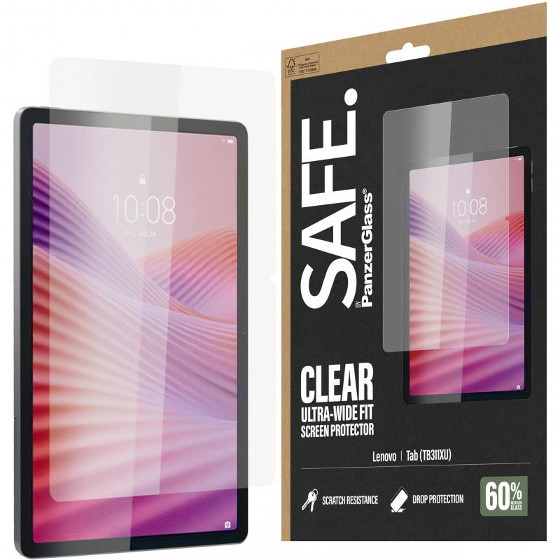 PanzerGlass SAFE Ultra-Wide Fit Tablet Screen Protector, for Lenovo Tab (TB311XU) 10.1", Super+ Glass, Standard Fit
