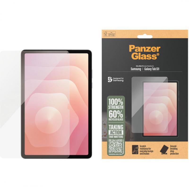 PanzerGlass Ultra-Wide Fit Tablet Screen Protector, for Samsung Galaxy Tab S11, Super+ Glass, Standard Fit