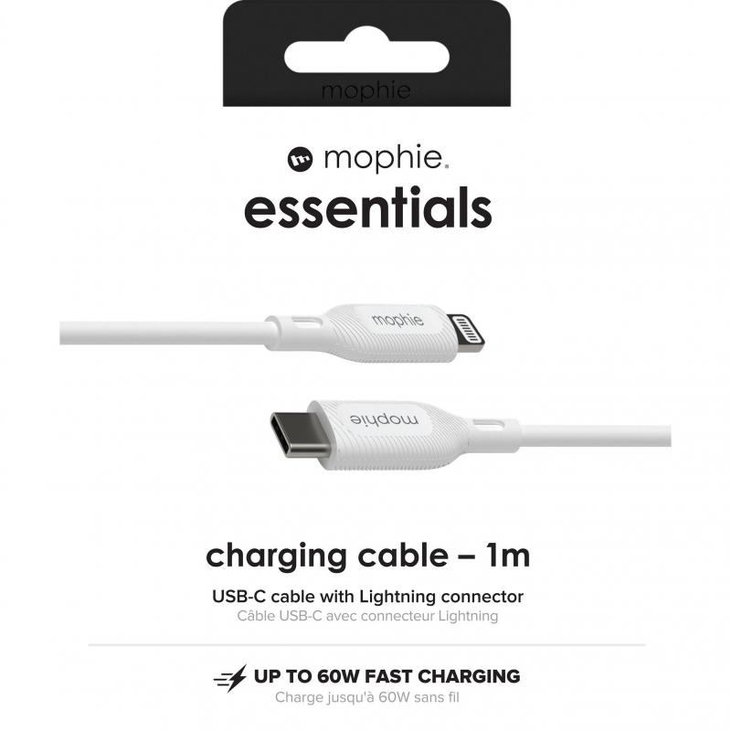Mophie Essentials Lightning to USB-C Sync & Charge Cable, 1.00 m ( 3.28 ft ), White — 4
